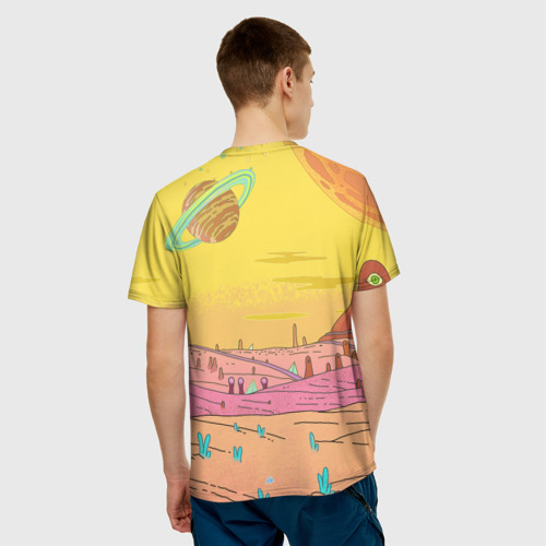 Мужская 3D футболка с принтом Рик и Морти, вид сзади #2