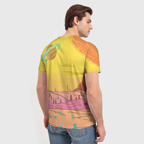 Мужская 3D футболка с принтом Рик и Морти, вид сзади #2