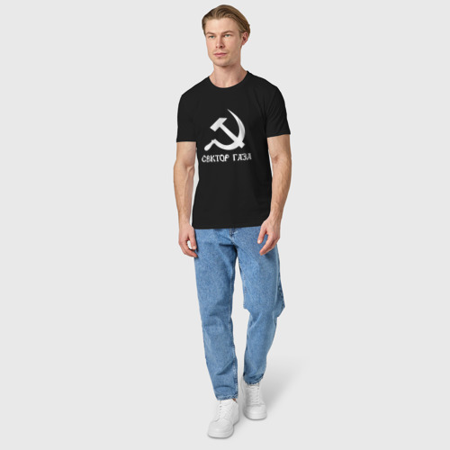 Мужская футболка хлопок с принтом СЕКТОР ГАЗА, вид сбоку #3