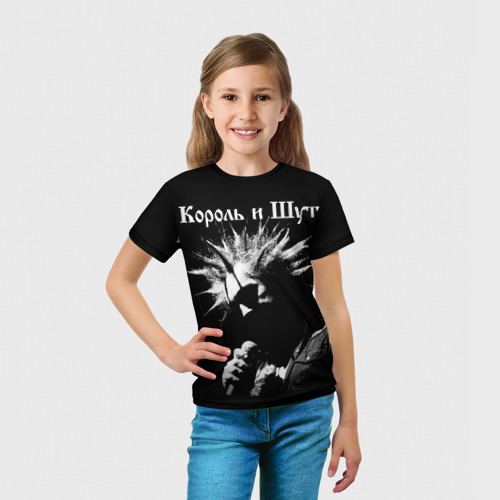 Детская 3D футболка с принтом Король и Шут + Анархия (спина), вид сбоку #3