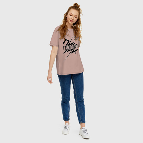 Женская футболка хлопок Oversize с принтом Пикник, вид сбоку #3