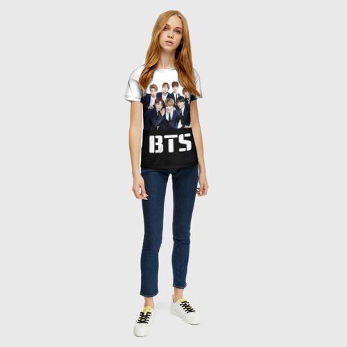 Женская футболка 3D с принтом BTS, вид сбоку #3