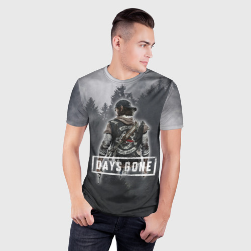 Мужская футболка 3D Slim с принтом Days Gone, фото на моделе #1
