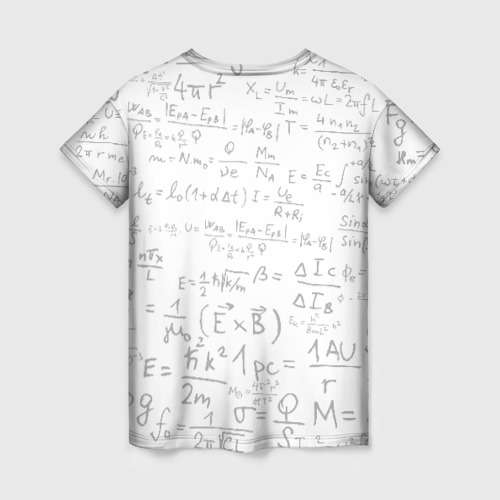 Женская футболка 3D с принтом ЪУЪ СЪУКА E=mc2, вид сзади #1