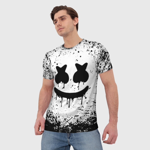 Мужская футболка 3D с принтом MARSHMELLO MELT, фото на моделе #1
