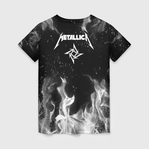Женская футболка 3D с принтом Metallica на спине, вид сзади #1