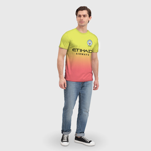 Мужская футболка 3D с принтом Manchester City third 19-20, вид сбоку #3
