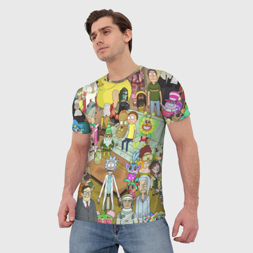 Мужская 3D футболка с принтом Rick and Morty, фото на моделе #1