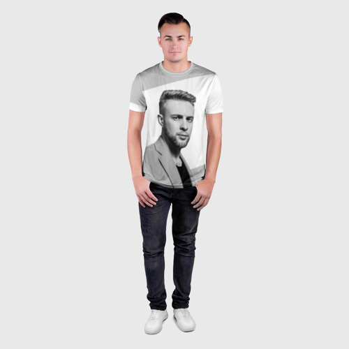 Мужская футболка 3D Slim с принтом Егор Крид, вид сбоку #3