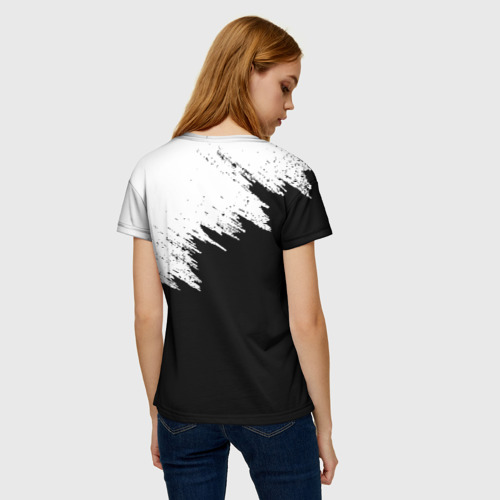 Женская футболка 3D с принтом ЧЁРНЫЙ КЛЕВЕР, вид сзади #2