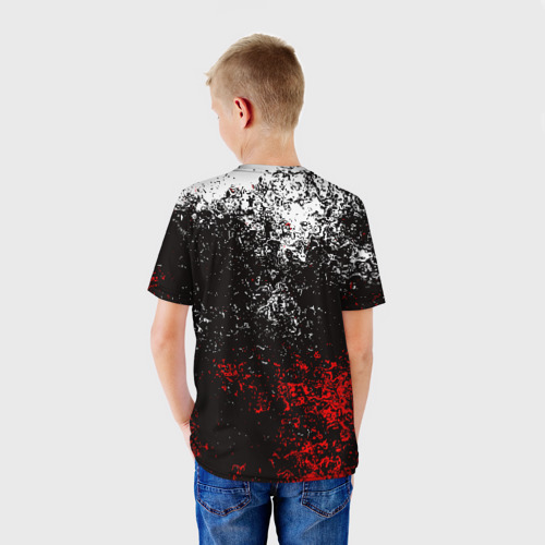 Детская футболка 3D с принтом DEAD BY DAYLIGHT КРАСКИ И НИЧЕГО ЛИШНЕГО / DBD, вид сзади #2