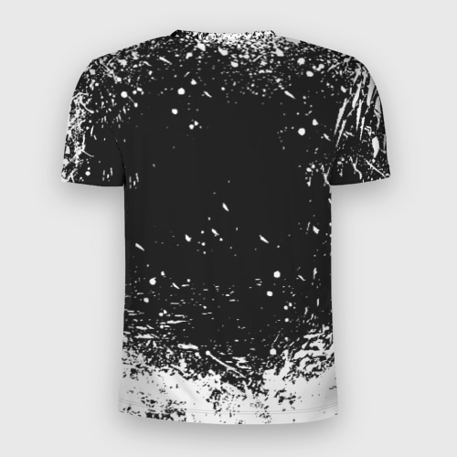 Мужская футболка 3D Slim с принтом Черный клевер лого, вид сзади #1