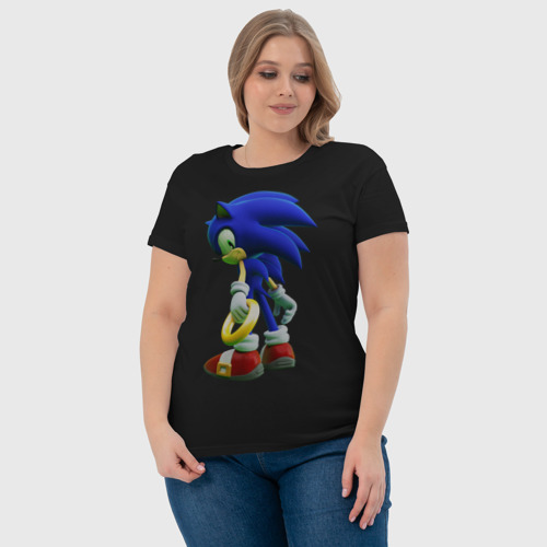 Женская футболка хлопок с принтом Sonic, фото #4