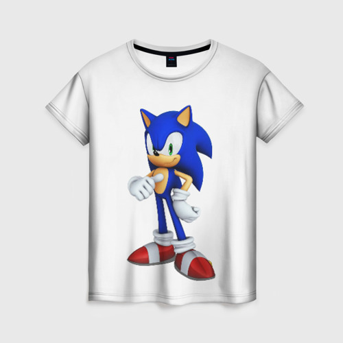 Женская футболка 3D с принтом Sonic, вид спереди #2