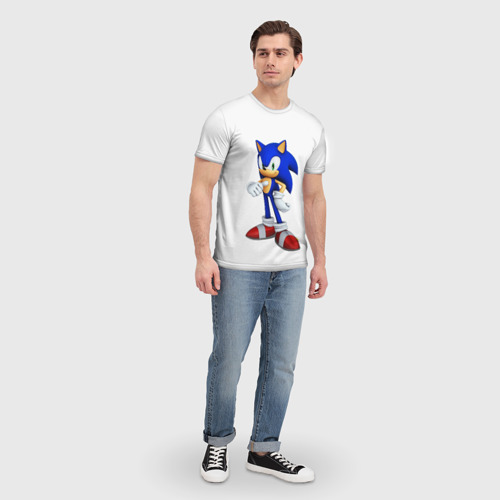 Мужская футболка 3D с принтом Sonic, вид сбоку #3