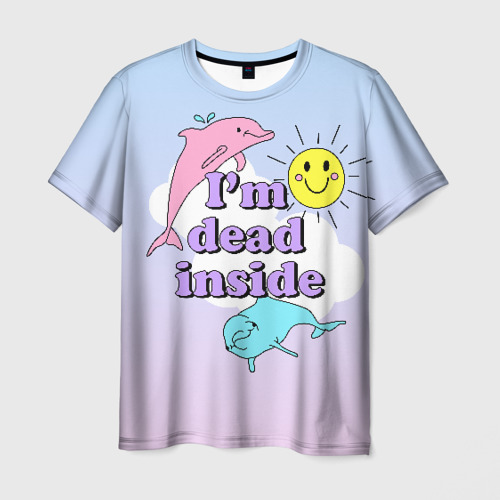 Мужская футболка 3D с принтом Dead Inside, вид спереди #2