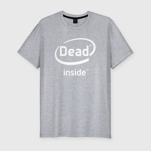 Мужская футболка хлопок Slim с принтом Dead inside, вид спереди #2