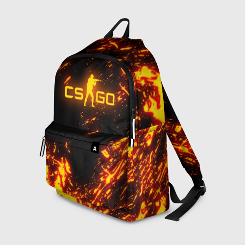 Рюкзак 3D с принтом CS GO FIRE | КС ГО ОГОНЬ, вид спереди #2