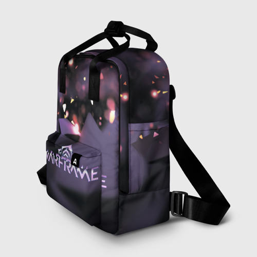 Женский рюкзак 3D с принтом Warframe abstract logo, фото на моделе #1