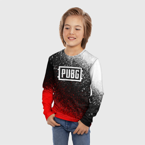 Детский лонгслив 3D с принтом PUBG, фото на моделе #1