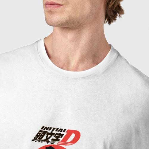 Мужская футболка хлопок с принтом Initial D Хачироку, фото #4