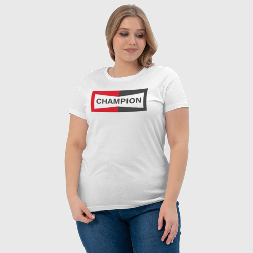 Женская футболка хлопок с принтом Однажды в Голливуде Champion, фото #4