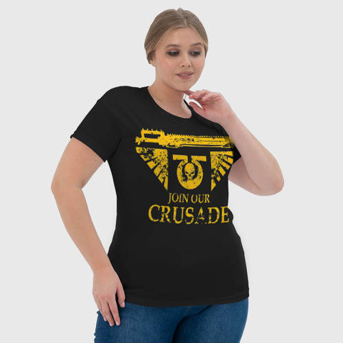 Женская футболка 3D с принтом JOIN OUR CRUSADE | КРЕСТОВЫЙ ПОХОД, фото #4