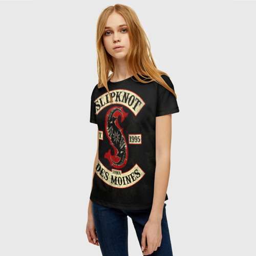 Женская футболка 3D с принтом Slipknot, фото на моделе #1