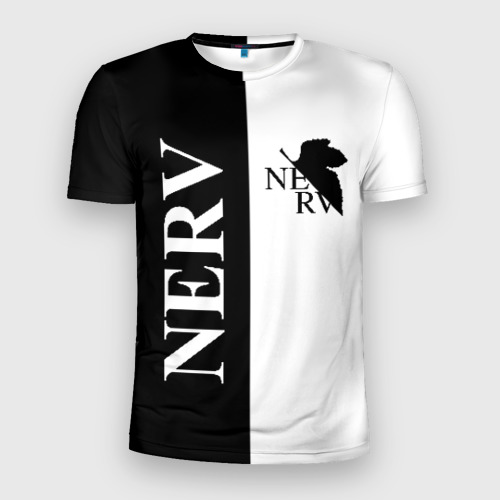 Мужская футболка 3D Slim с принтом Nerv black, вид спереди #2