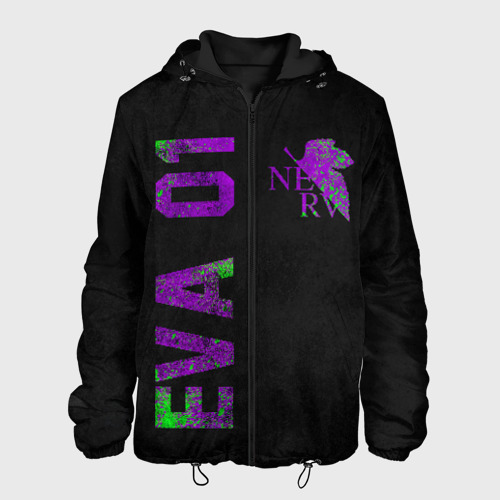 Мужская куртка 3D с принтом Eva 01, вид спереди #2