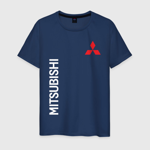 Мужская футболка хлопок с принтом Mitsubishi, вид спереди #2