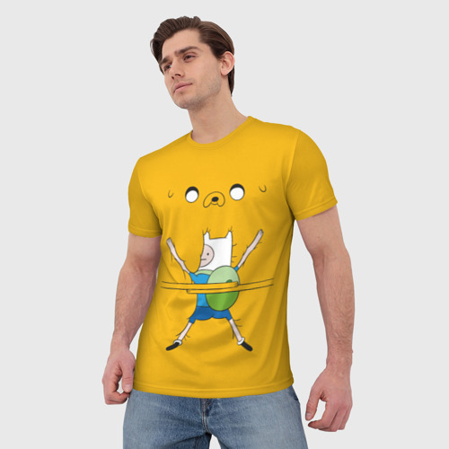 Мужская 3D футболка с принтом Обнимашки, вид сбоку #3