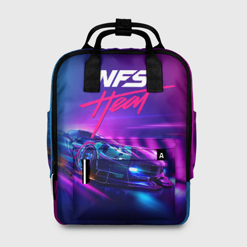 Женский рюкзак 3D с принтом Need for Speed - heat 2019, вид спереди #2