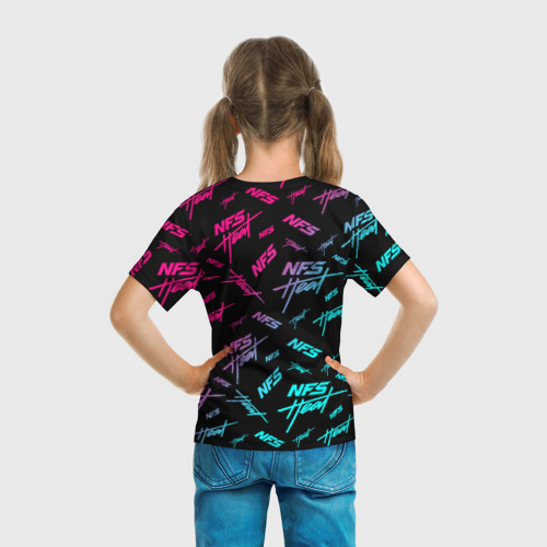 Детская футболка 3D с принтом NFS: Heat (2019), вид сзади #2