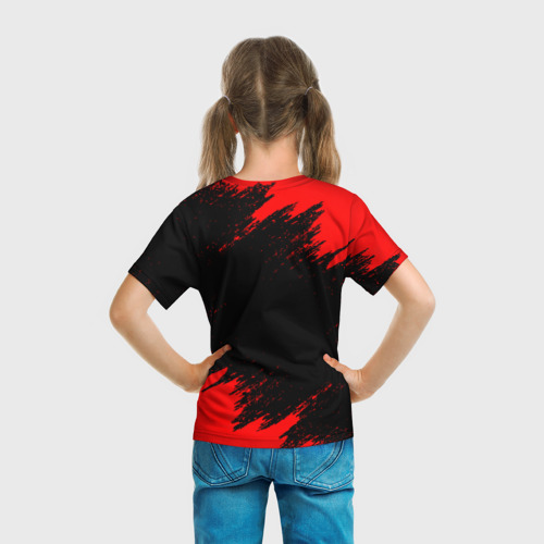 Детская футболка 3D с принтом Garena free fire, вид сзади #2