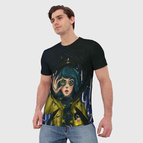 Мужская футболка 3D с принтом Coraline, фото на моделе #1
