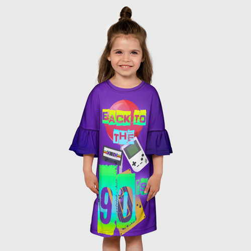 Детское платье 3D с принтом Назад в 90, вид сбоку #3