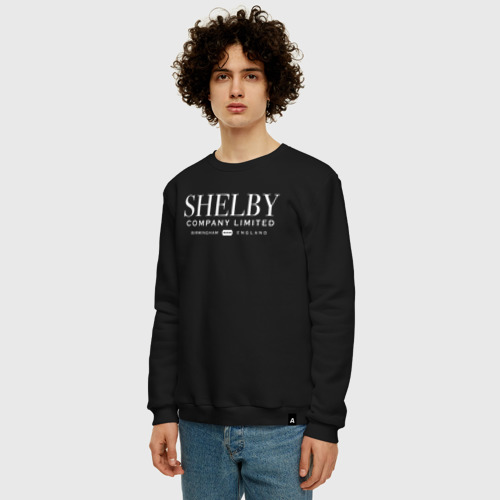 Мужской свитшот хлопок с принтом Shelby company limited, фото на моделе #1