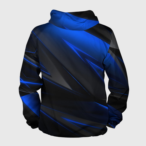 Мужская ветровка 3D с принтом Blue and Black, вид сзади #1