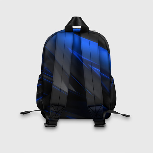 Детский рюкзак 3D с принтом Blue and Black, вид сзади #2