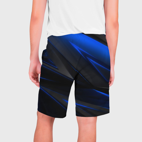 Мужские шорты 3D с принтом Blue and Black, вид сзади #1