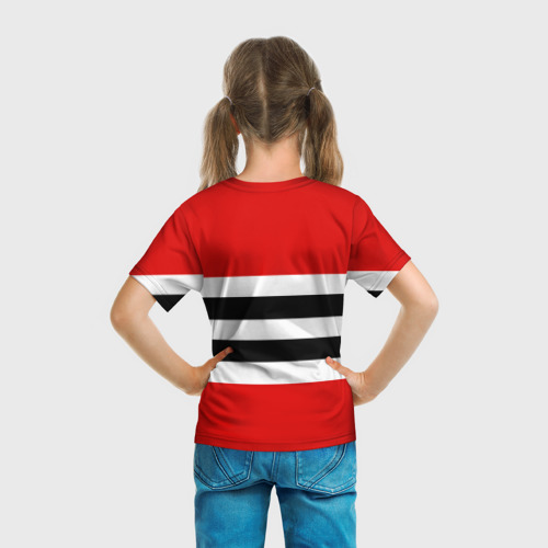 Детская футболка 3D с принтом Chicago Blackhawks, вид сзади #2