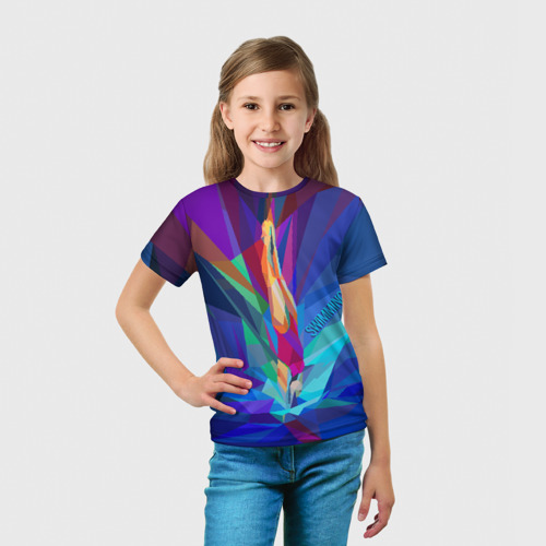 Детская футболка 3D с принтом Jump into the water, вид сбоку #3