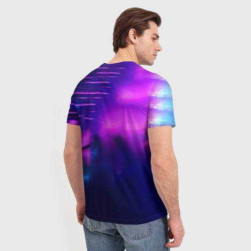 Мужская 3D футболка с принтом Heat, вид сзади #2