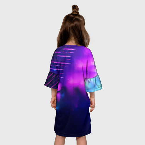 Детское платье 3D с принтом Heat, вид сзади #2