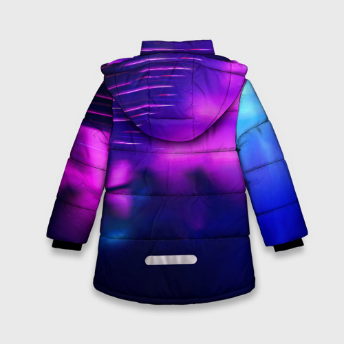 Зимняя куртка для девочек 3D с принтом Heat, вид сзади #1