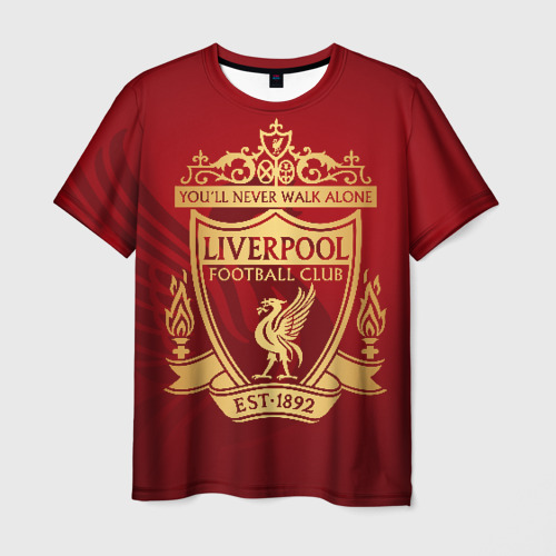 Мужская футболка 3D с принтом Ливерпуль, вид спереди #2