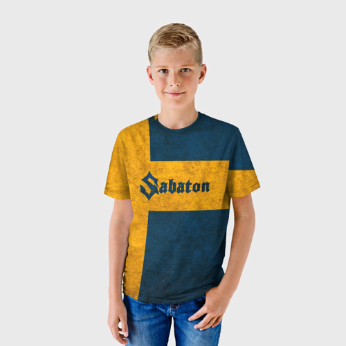 Детская футболка 3D с принтом Sabaton, фото на моделе #1