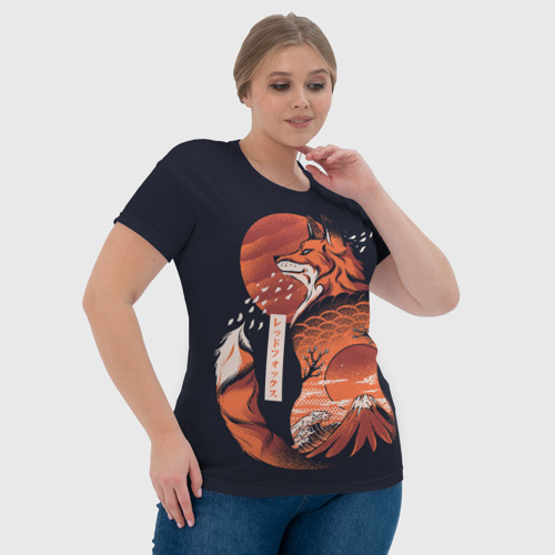 Женская футболка 3D с принтом Японская Лиса, фото #4
