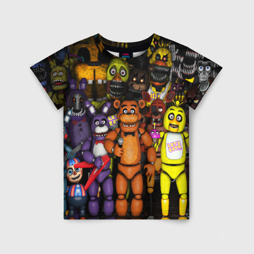 Детская футболка 3D с принтом FIVE NIGHTS AT FREDDYS, вид спереди #2